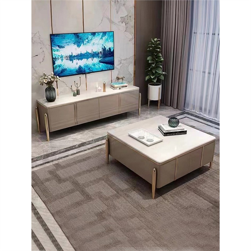 Light luxury coffee table TV cabinet combination rectangular simple…