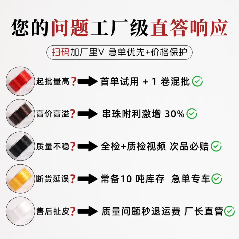 0.8mm扁丝弹力线氨纶diy手工手链皮筋耐磨松紧线彩色串珠100米线|undefined
