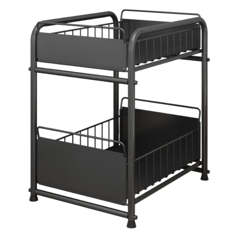 Fregadero de la cocina rack de almacenamiento de escritorio Push-Pull cajón condimento botella en capas rack de almacenamiento de baño organizador de rack