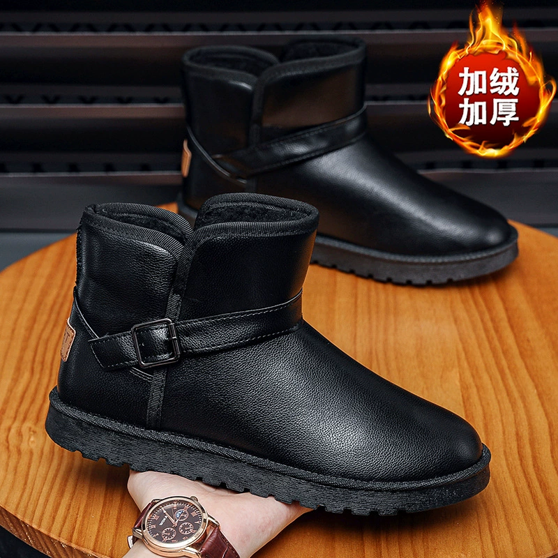 Новые северо-восточные снегоступы мужская обувь зимняя бархатная теплая хлопчатобумажная обувь наружные снежные сапоги водонепроницаемая нескользящая хлопковая обувь