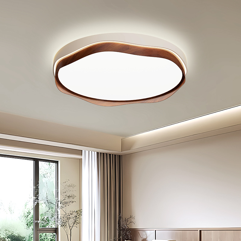 Lámpara de techo de sala de estar, lámpara principal de nogal, protección ocular, nubes, lámpara de dormitorio de estilo antiguo, lámpara de decoración del hogar de Zhongshan para toda la casa