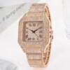 Square watch, starry sky, men's steel belt, fashionable quartz watches, European style