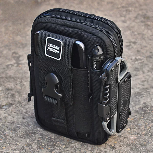 Tactical Mobile phone waist bag men's multi-functional shoulder crossbody outdoor tool belt storage running work hanging bag