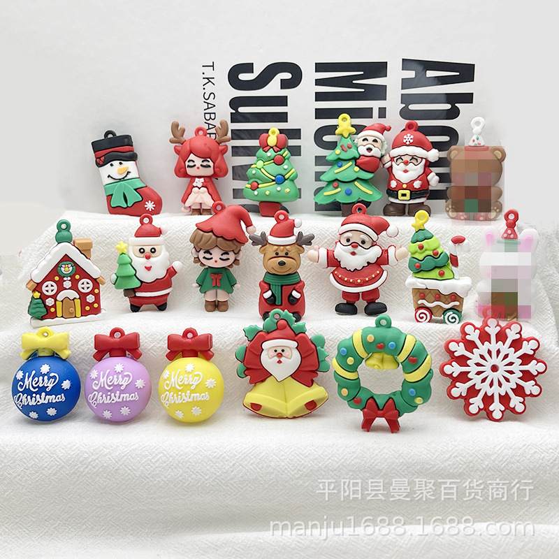 2025 クリスマスキーホルダー pvc サンタクロースキーホルダーペンダントクリスマスツリー装飾ブラインドボックス人形|undefined