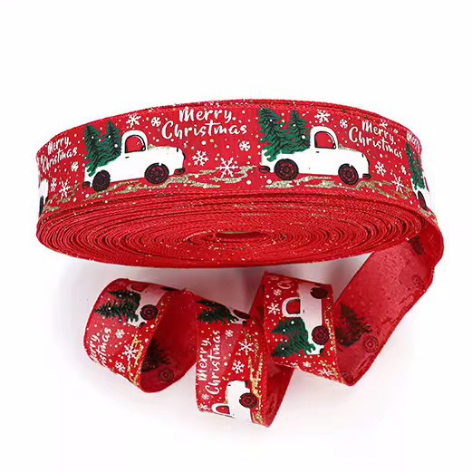 Navidad transfronteriza imitación de lino cinta cinta cinta regalo de Navidad embalaje arco accesorios cinta decoración al por mayor