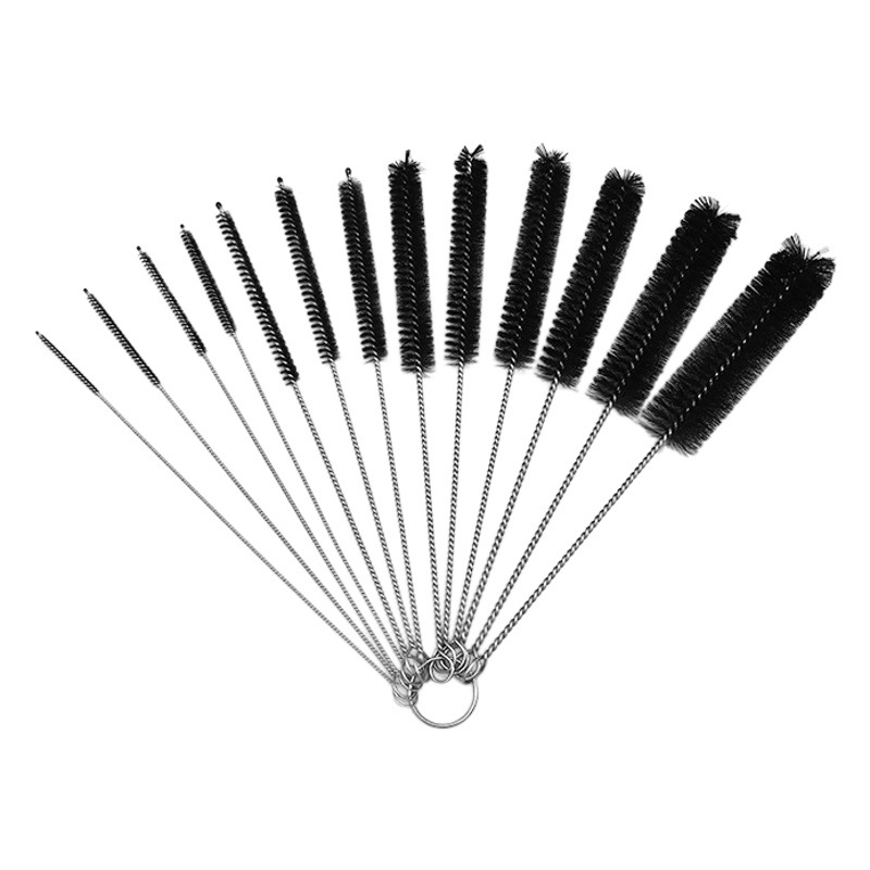 Transfronterizo en stock multi-funcional de acero inoxidable 13 piezas traje de limpieza cepillo de paja cepillo hueco herramienta cepillo fabricante