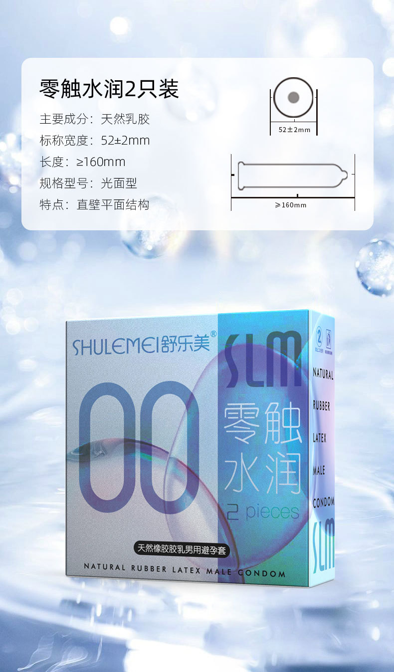 Shulemei 2er-Packung Ultra-Dünn 001 Kondome Familienplanungsmaterialien Meituan Hotel Nachtclub tragbare Sicherheitskondome