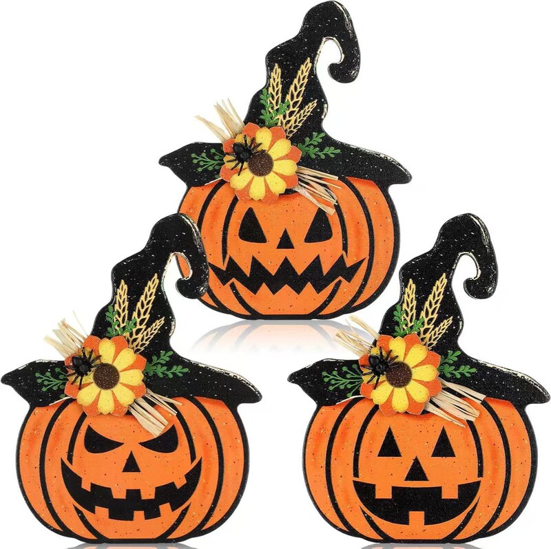 Popular Halloween Wooden Pumpkin Ghost Black Cat Ornaments, Room Desktop Holiday Decorations, Wooden Crafts Popular Halloween Wooden Pumpkin Ghost Black Cat Ornaments, Room Desktop Holiday Decorations, Wooden Crafts