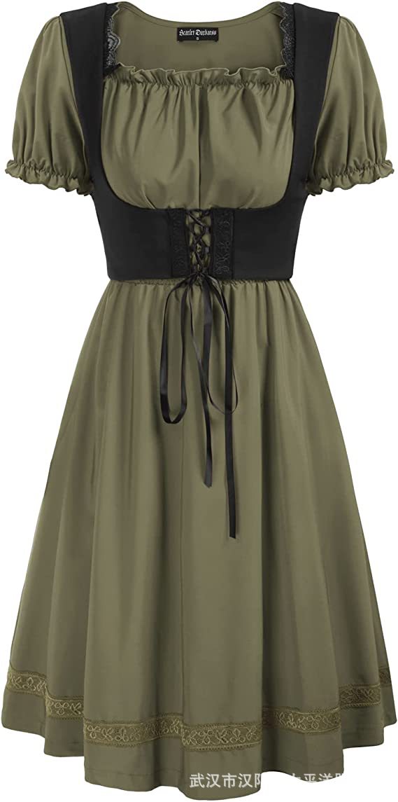 스퀘어 넥 드레스 그린 128 + 양복 조끼 4