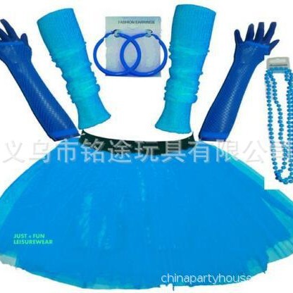 Década de 1980 80 s rodilla Padrón guantes pendientes collar de 1920 Flapper niña vestido