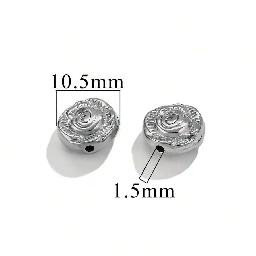 Fundición de acero inoxidable fundición a presión cuentas perforadas de agujeros grandes collar de bricolaje pulsera joyería de retención de color transfronterizo fábrica de cuentas al por mayor