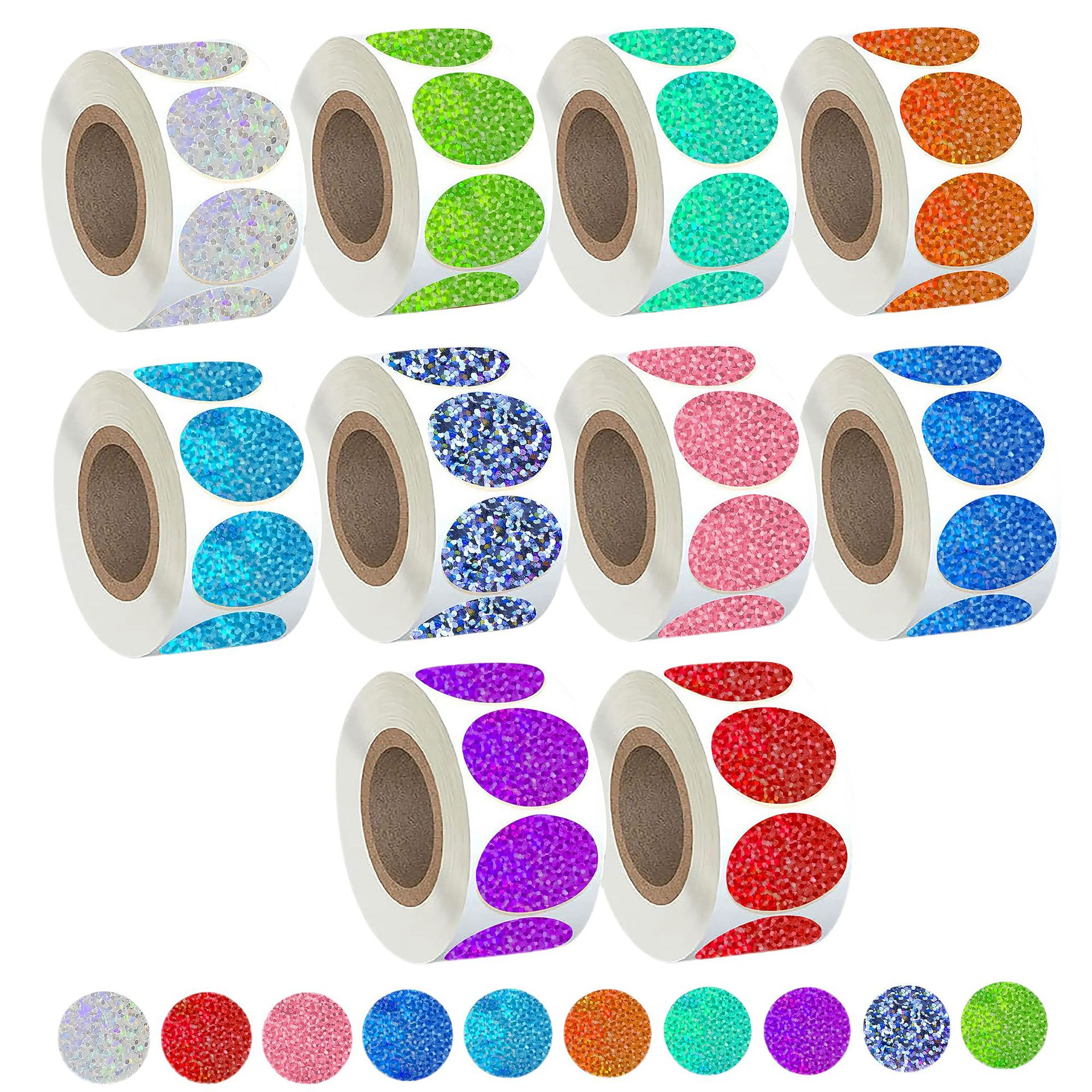 亚马逊批发卷装镭射圆点刮刮乐激励礼物抽奖刮刮涂层不干胶标签贴