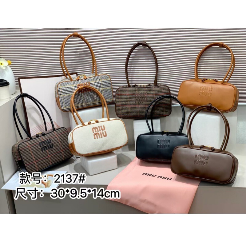 2025 New Miu Miao Long Handle Briefcase for Men and Women, Casual Retro Versatile Satchel Crossbody Bag for Women