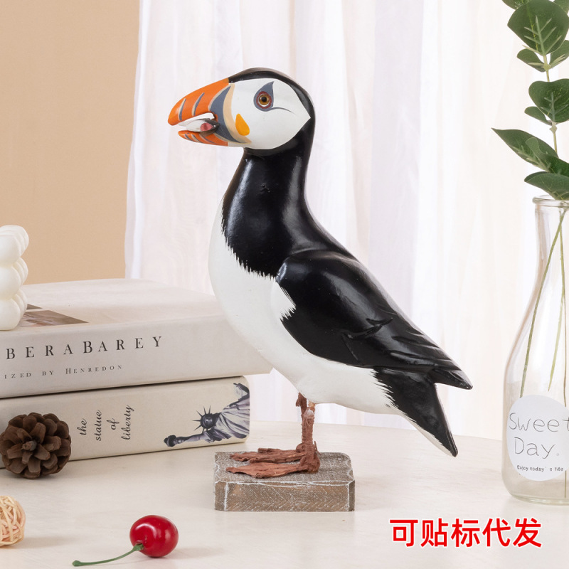 木制工艺品手工木雕彩绘鹦鹉摆件小鸟可爱家居办公桌面摆件装饰品|undefined
