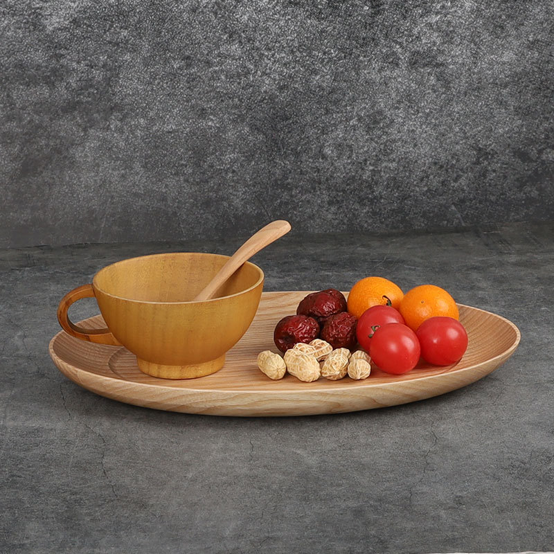 Fuente de origen irregular oval disco restaurante postre creativo universal boda bandeja madera en stock al por mayor