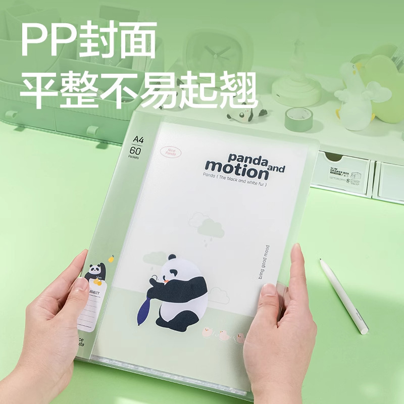 デリフォルダー a4 透明インサートパンダ情報ブックコレクションフォルダー収納フォルダー多層テスト用紙収納|undefined