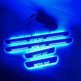 4片适用于WRX STI流光幻彩门槛条 带LED灯流光动态迎宾踏板