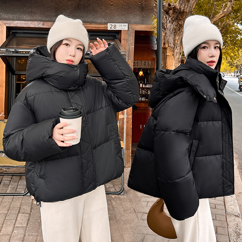 Invierno nuevo abrigo de algodón de pluma para mujeres corto engrosado abrigo de algodón coreano suelto ropa de pan de estudiantes abrigo de algodón image 2