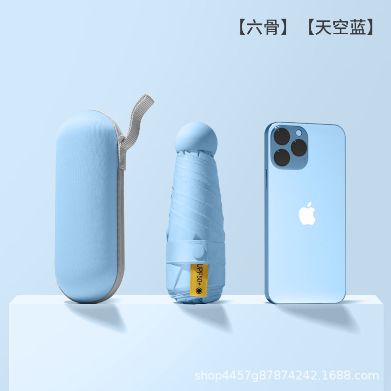 [6 뼈 캡슐 우산-라이트 블루] + 핸드백