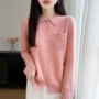 口袋新款秋冬镂空羊毛衫