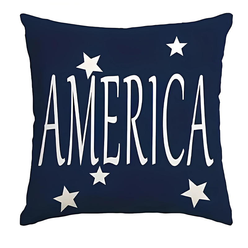 Transfronterizo Día de la Independencia de Amazon impresión lino almohada funda aniversario para celebrar el hogar vestido almohada funda mayorista