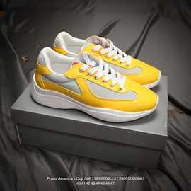 欧洲站男鞋大牌外贸真皮网布透气休闲运动鞋厚底时尚百搭板鞋P家G