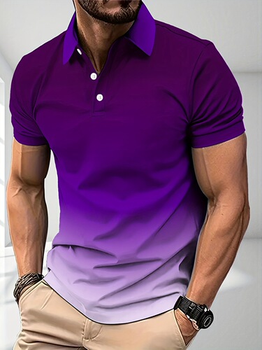 Summer Gradient Golf T Shirt men's Gradient Color Golf S