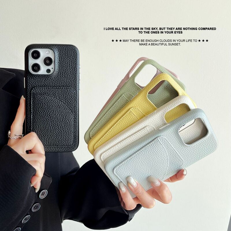 Foreign Trade Style Lychee Pattern Full-Cover Card-Inserting Phone Case Suitable for iPhone 17 Protective Case Apple 13 Pro Protective Case Foreign Trade Style Lychee Pattern Full-Cover Card-Inserting Phone Case Suitable for iPhone 17 Protective Case Apple 13 Pro Protective Case
