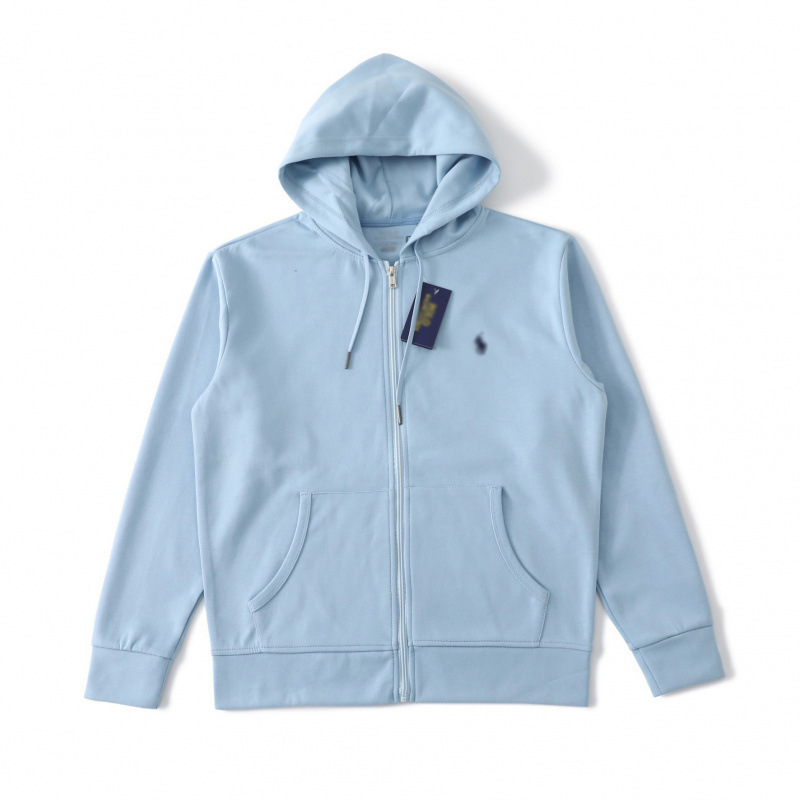 Cross-Border Amazon Best-Selling Basic Style Zip-Up Sweatshirt with Qr Code and Pony Logo Embroidery, Unisex