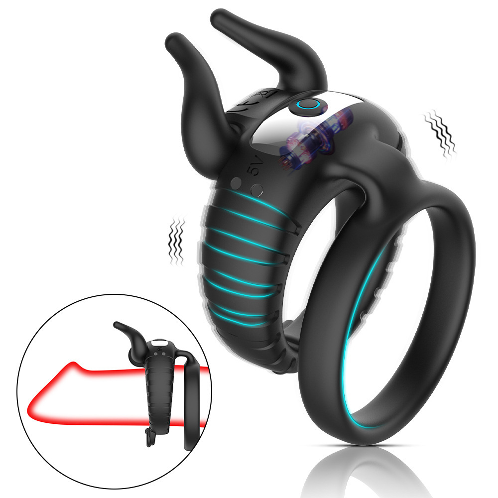 Bull Head Vibrating Ring with Prostate Massager, 10 Frequencies, Magnetic USB Charging — detail image 14