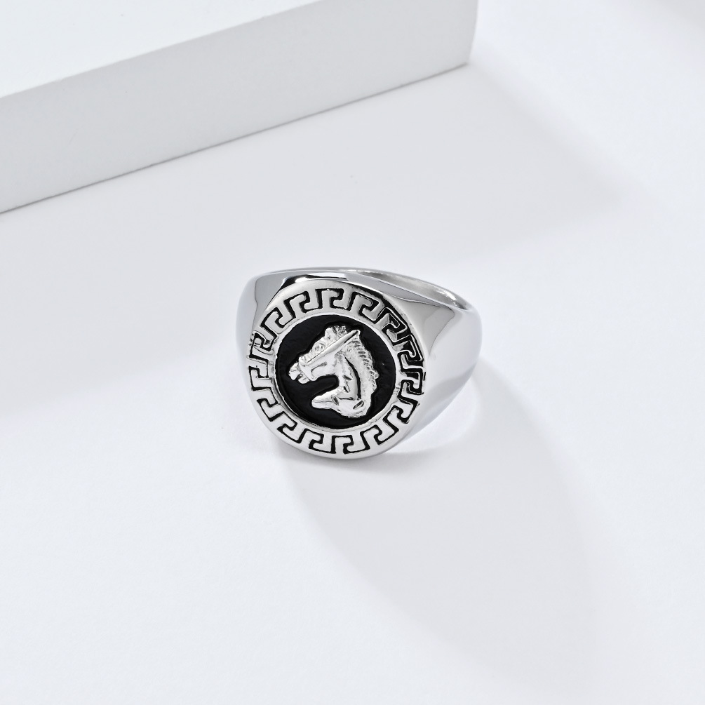 1 Piece Quantity Retro Solid Color 304 Stainless Steel Polishing Men's Rings Men Signet Rings