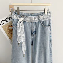 法式丝带蕾丝腰带女配裙子系带装饰连衣裙衬衫吊坠腰链发带长丝巾