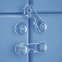 抽屉儿童安全锁平移推拉门锁扣冰箱锁双开门安全卡扣冰箱关门固定