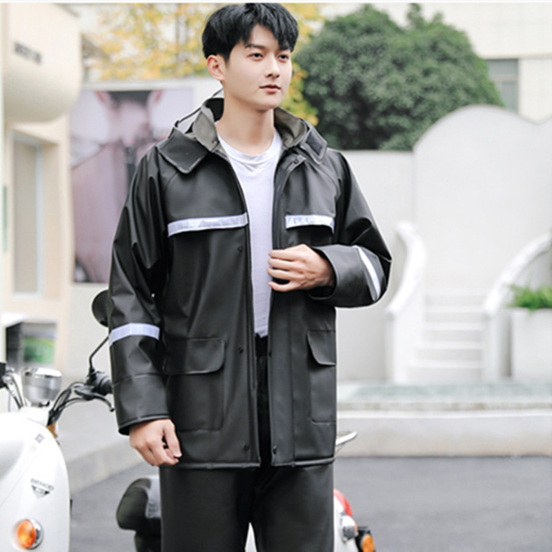 Raincoat Jacket Men's Full Rubber Knitted Fabric Raincoat Rainproof Half-Length Men's and Women's Single Piece Labor Protection Short Poncho Wholesale