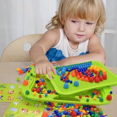 Children's Mushroom Nail Large 3D Puzzle Large Particle Building Blocks Kindergarten Baby Educational Intelligence Toy