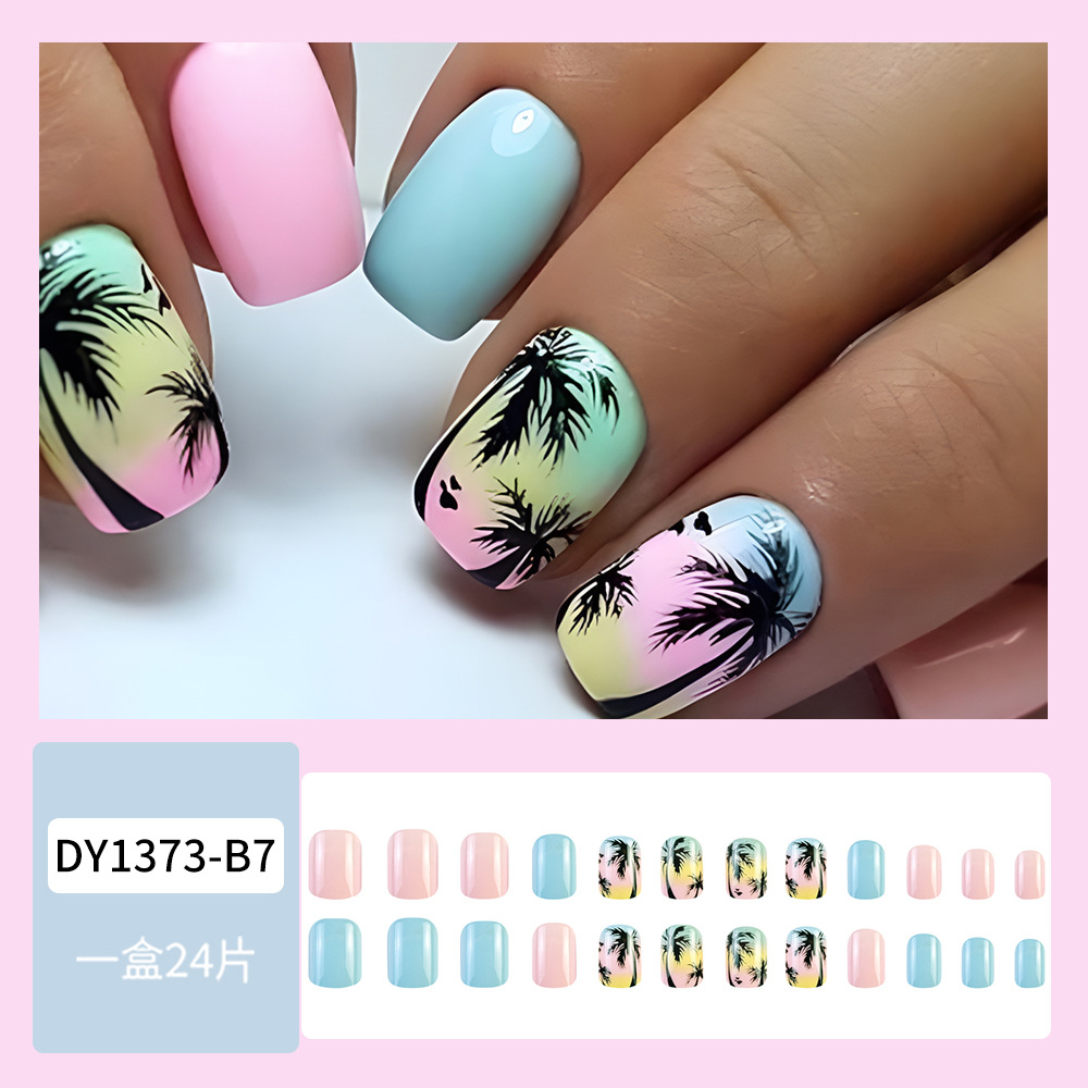 Puntas de uñas postizas de estilo europeo y americano, piezas de uñas desmontables de longitud media, uñas usables, puntas de uñas puras y elegantes.