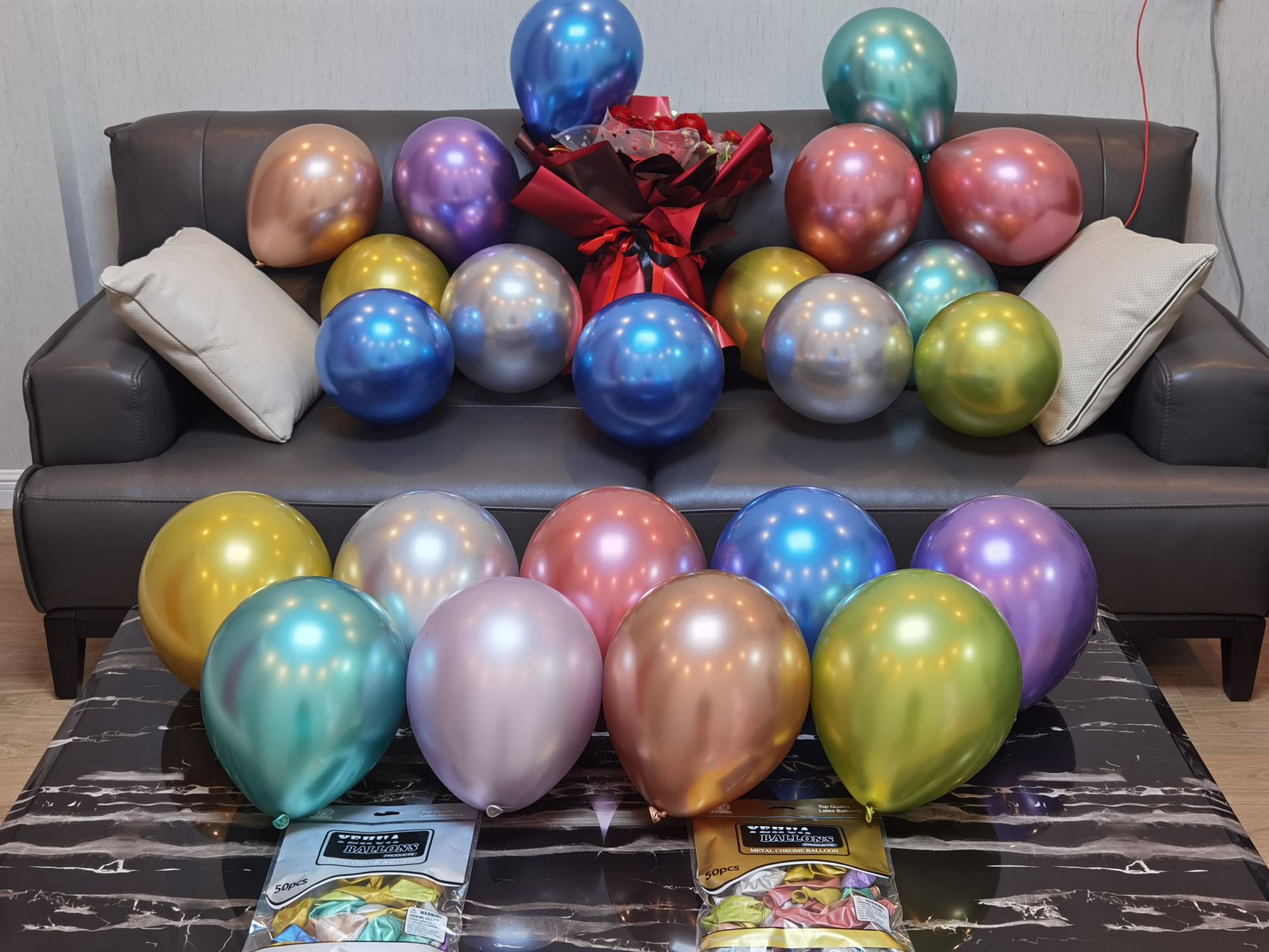 燁華氣球 12寸2.8克金屬氣球批發生日派對婚慶布置擺攤氣球生日