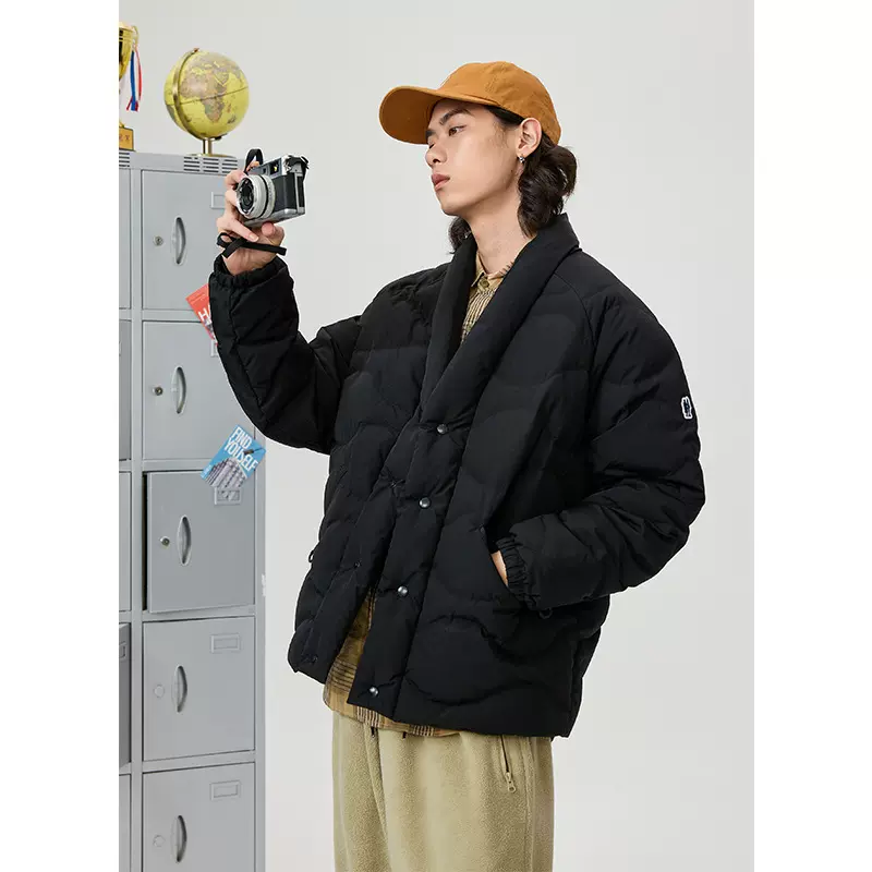 设计感日系菱格男女同款百搭情侣款羽绒服短款休闲户外保暖外套