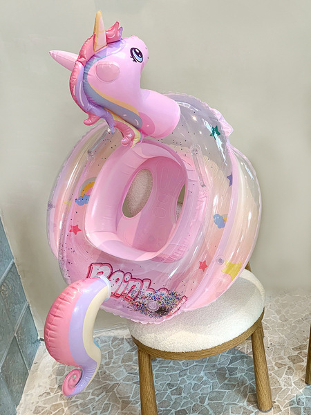 Children's fashionable rainbow inflatable swimming ring