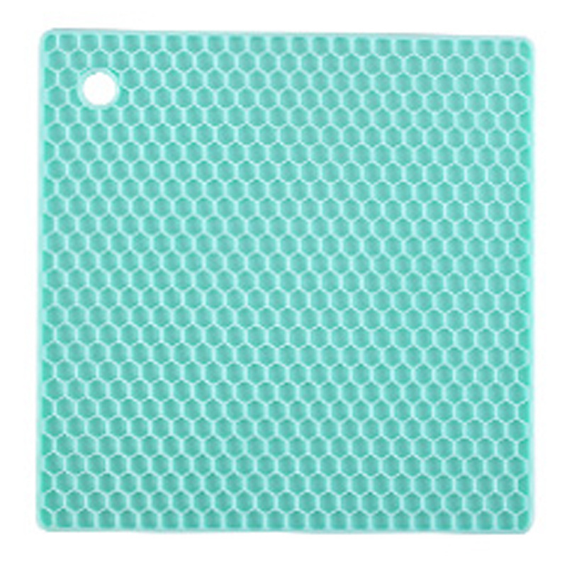 doble cara cuadrada espesa de silicona panal cocina resistente al calor cocina aislante anti-deslizante anti-calent almohadilla de mesa de comedor tazón de cocina