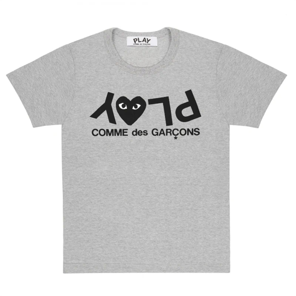 Playアルファベットcdgシンプル記号愛刺繍男女同型丸襟半袖tシャツ