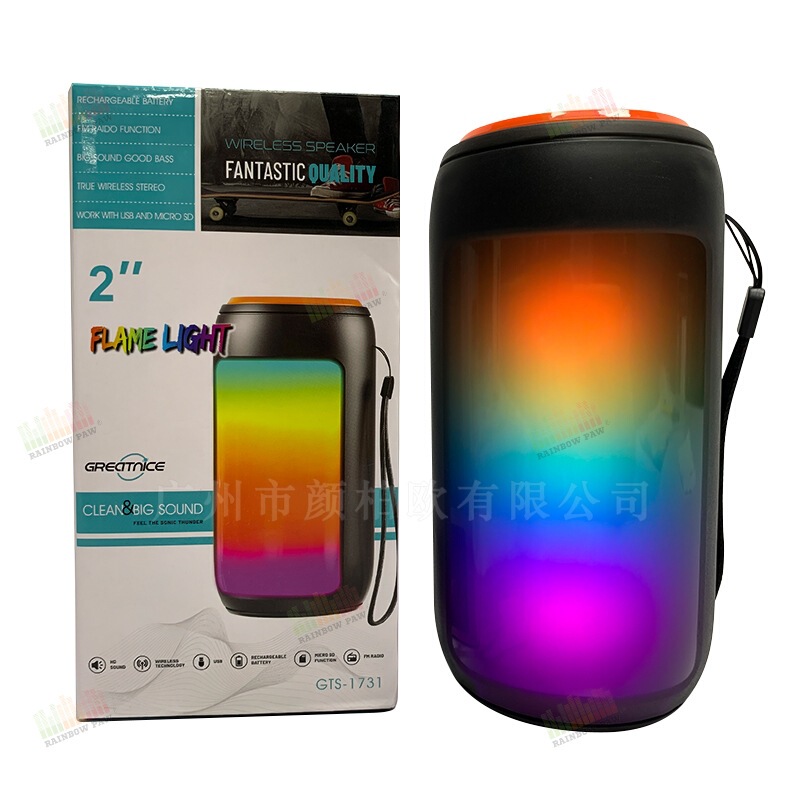Manufacturer Wholesale Gts Series Gts-1731 Outdoor Portable 2inch Rgb Colorful Lamp Bluetooth Speaker