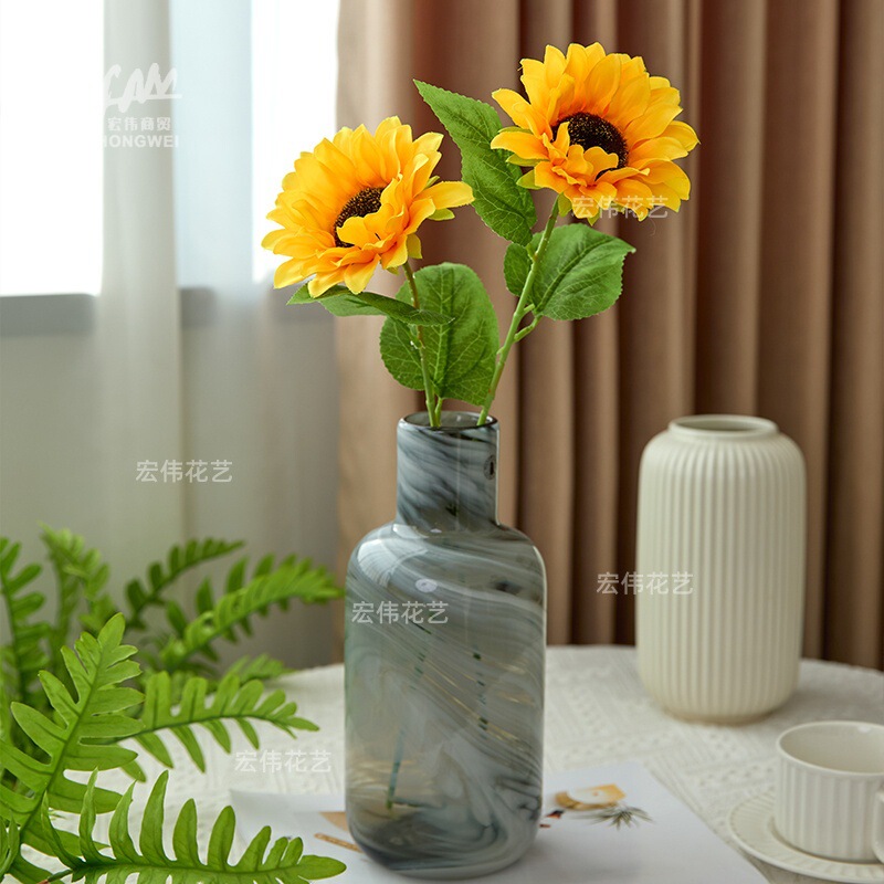 Single Mini Sunflower Artificial Flower, Small Vase Flower Arrangement for Dining Table, Ins-Style Desktop Decoration, Portable Small Flower Branch