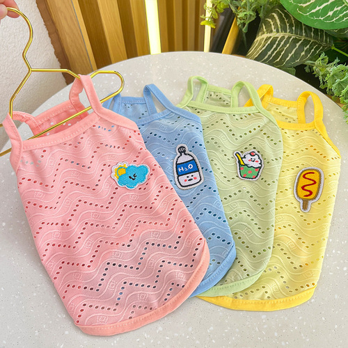 Small dog clothes, simple suspenders, thin, breathable, small and medium-sized dogs, two-legged pet cat clothes and supplies