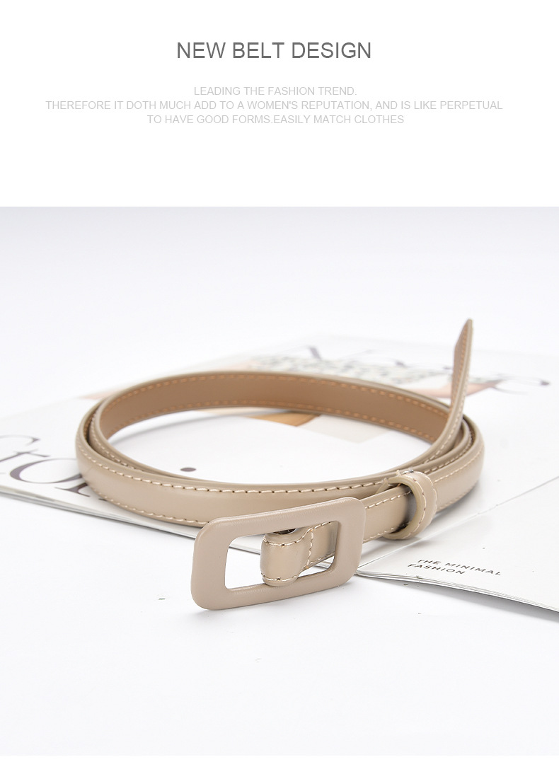 Fashion Rectangle Leather Metal Button Belt display picture 3