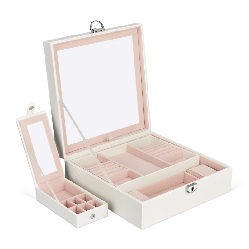 精装礼品盒梳妆盒饰品盒精致优雅耳环戒指项链化妆品收纳盒高级感