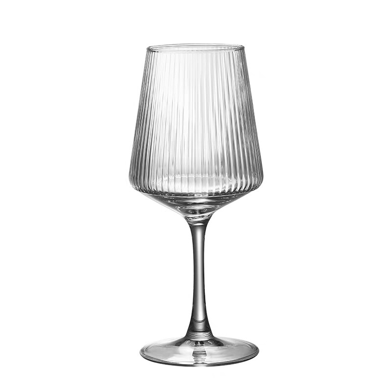 Vaso de vino tinto con hilo prismático Vaso de cristal alto Vaso de vino de borgoña para el hogar nórdico Vaso de champán