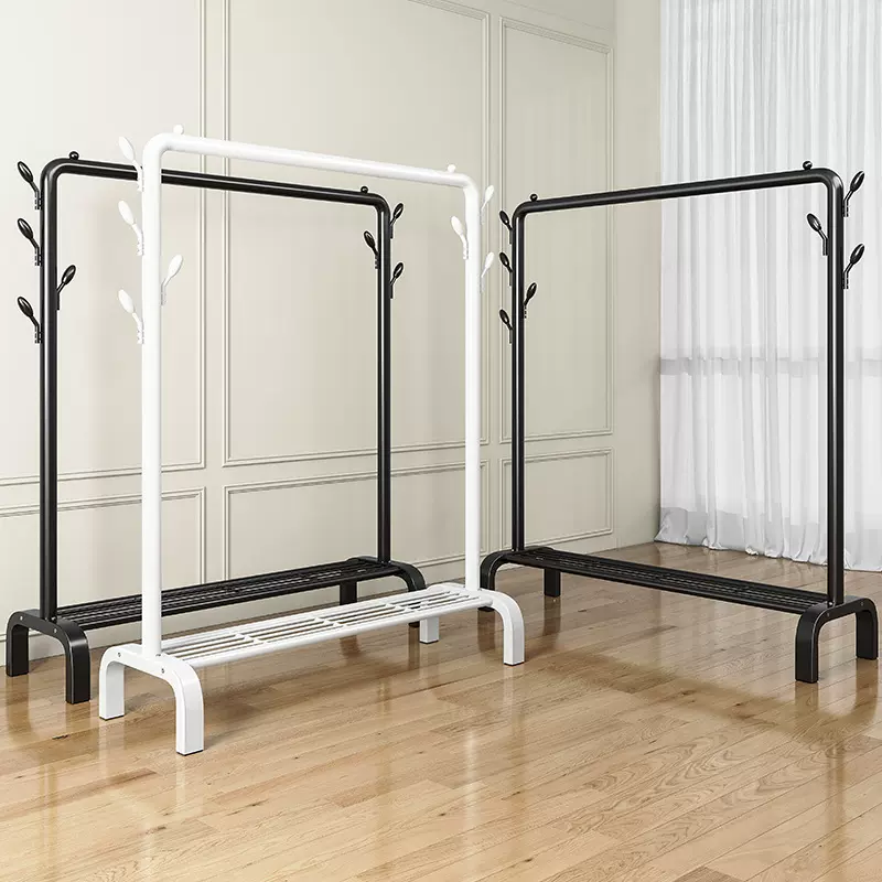 简易挂衣架落地家用室内阳台晾衣架晒衣杆卧室宿舍省空间衣帽架子