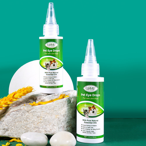 ELAIMEI pet eye drops to remove tear stains and relieve eye itching. Dog and cat conjunctivitis eye drops