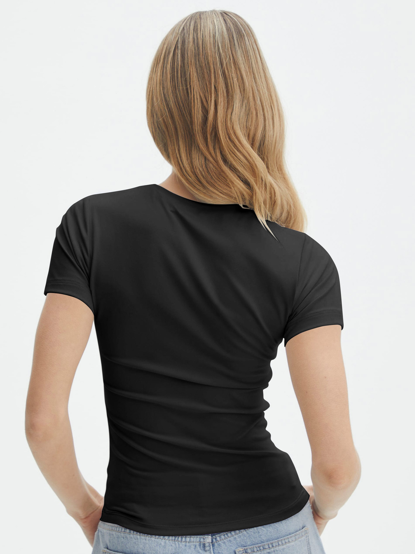 Women High Grade Simple Short Sleeved T shirt Y2g Slim Fit Sexy Sexy Sexy Top